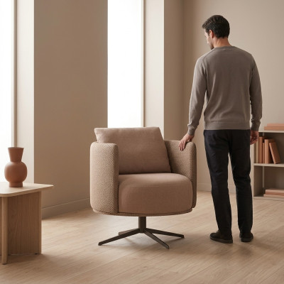 Luxury textile armchair living room new furniture design modern upholstered furniture