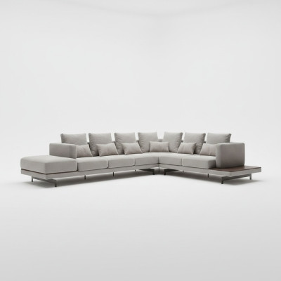 Upholstered Furniture Grey Sofa Couch L-Shaped Design Corner Sofa New Living Room Coffee Table
