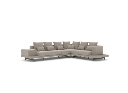 Upholstered furniture gray designer corner sofa L-shape upholstery textile sofa living room