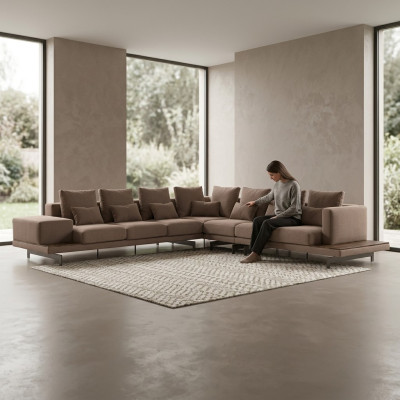 Designer suite living room corner sofa L-shape furnishings luxury furniture new