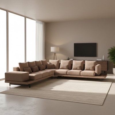 Designer suite living room corner sofa L-shape furnishings luxury furniture new
