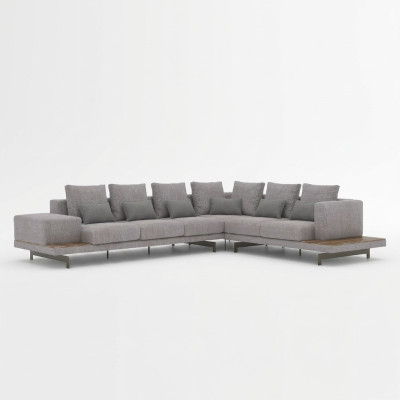 Designer New L-Shape Sofa Grey Textile Furniture Living Room Decor