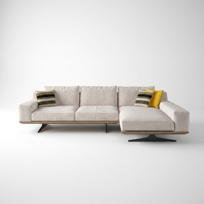 Designer luxury textile upholstered sofa L-shape living room 2x coffee table furniture