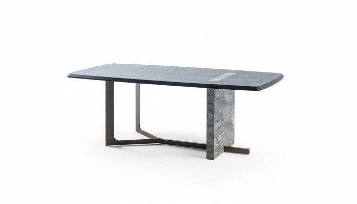 Modern Rectangular Dining Room Dining Table Gray Wood Luxury Design Table