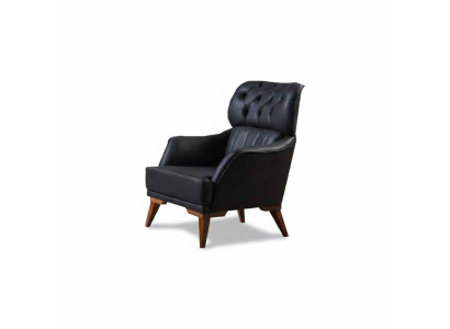 Black Chesterfield Armchair Luxurious Single-Seater Living Room Single-Seater