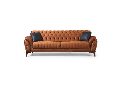 Orange Chesterfield 3-seater living room luxury sofa modern noble couch
