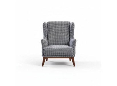 Gray Checkered Single Seater Modern Living Room Single Seater Luxury Furniture