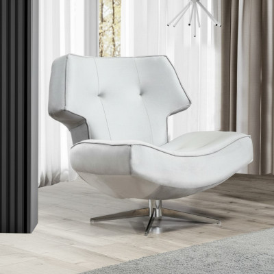 Armchair White Modern Luxury Design Living Room 1-Seater Textile Material