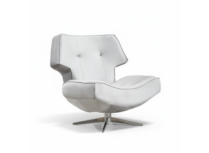Armchair White Modern Luxury Design Living Room 1-Seater Textile Material