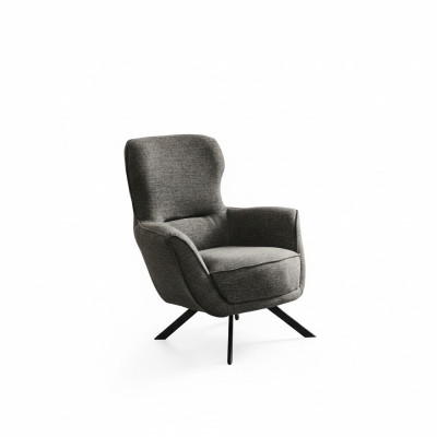 Gray Color Modern Design 1-Seater Armchair Fabric Textile Material Modern Design