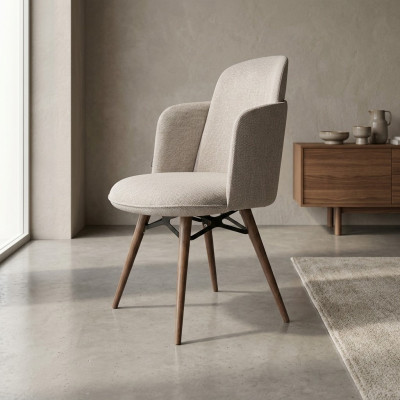 Modern White Chair Textile One-Seater Dining Room Luxurious Chairs New