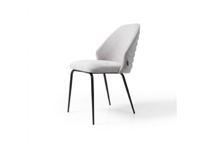 White stainless steel chair luxurious upholstered single-seater designer kitchen chair