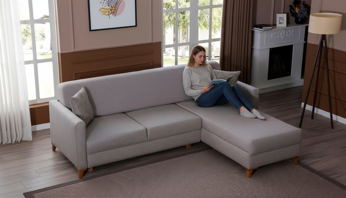 Light gray fabric sofa living room designer couch luxurious corner sofa new