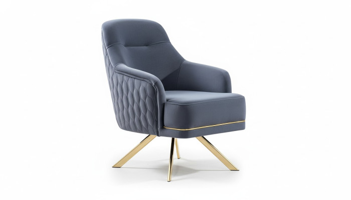 Blue single-seater designer furniture stainless steel armchair living room furniture