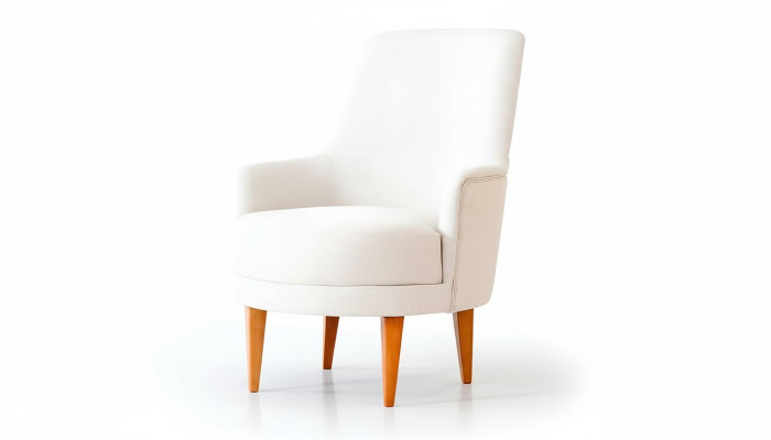 White textile armchair stylish living room single-seat designer recliner