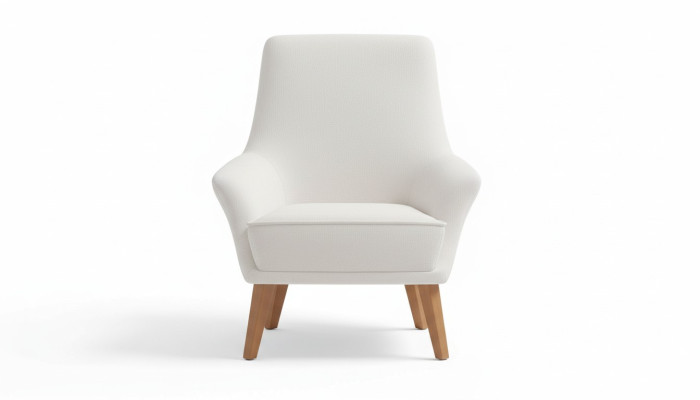White upholstered armchair designer living room furniture luxurious single armchair