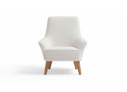 White upholstered armchair designer living room furniture luxurious single armchair