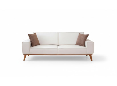 White living room set stylish 3-seater designer armchair 2-piece set