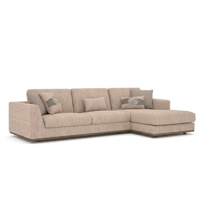 Upholstered Furniture Beige Corner Sofa Luxury Sofa Couch L-Shape Relax Upholstered Sofa Living Room