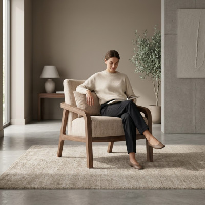 Modern new armchair luxury designer furnishing living room furniture textile seat