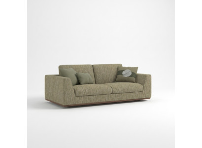 Two-seater sofa couch modern green textile upholstered furniture living room new