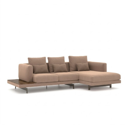 Upholstered furniture corner sofa L-shape beige designer furniture corner suite living room