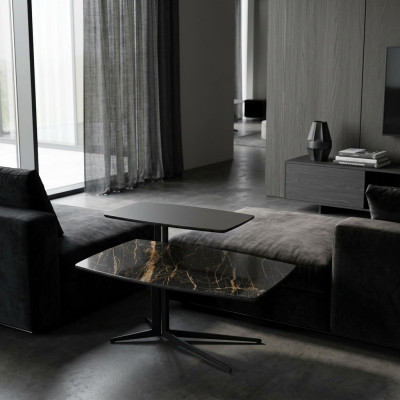 Black Furniture Living Room Complete Coffee Table with Side Table Luxury