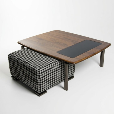 Complete Design Modern Coffee Table with Ottoman Living Room Furniture