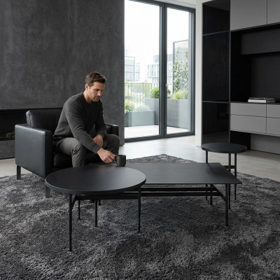 Luxury Coffee Table Designer Furniture Set 3-piece 2x Side Table Living Room Complete