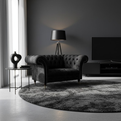 Chesterfield Sofa Two-Seater Couch Living Room Fabric Upholstered Seat Upholstered Furniture