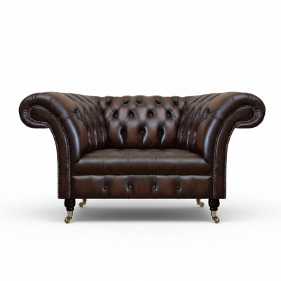Luxury New Seat Living Room Brown Armchair Furniture Upholstery Chesterfield