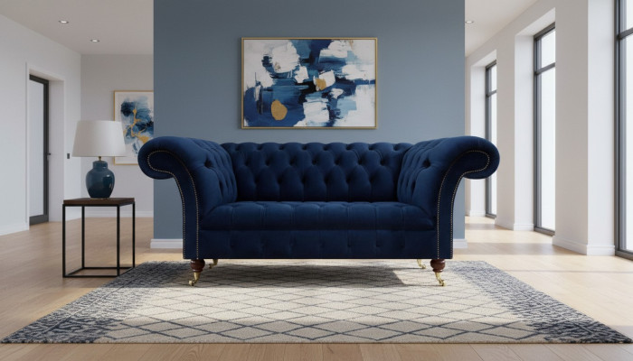 Living room sofa two-seater couch upholstered furniture Chesterfield design furniture