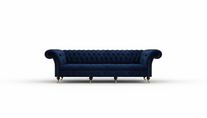 Four-seater sofa couch living room Chesterfield upholstered furniture design interior