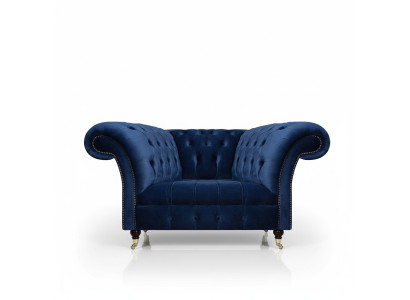 Luxury Blue Armchair Upholstered Seat Upholstered Furniture Living Room New Design Chesterfield
