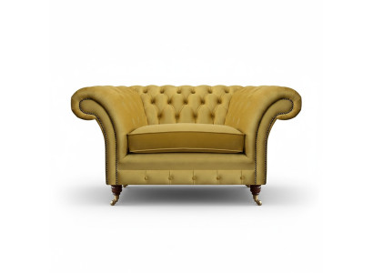 New luxury armchair yellow seat furniture Chesterfield living room textile