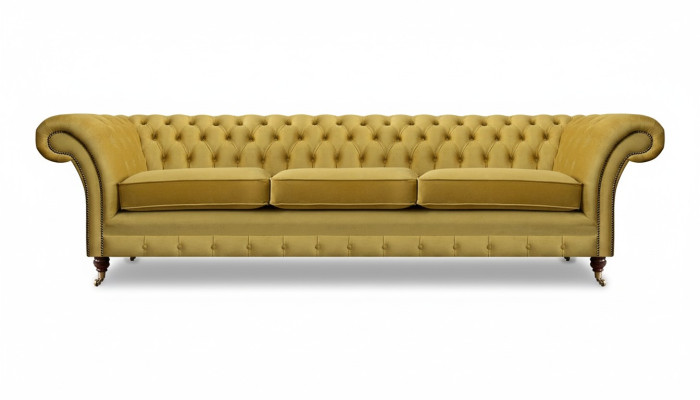 Living room sofa three-seater couch furnishings new Chesterfield seating textile