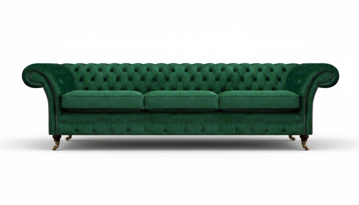 Upholstered Luxury Sofa Three-Seater Couch Chesterfield Living Room Textile