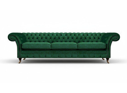 Upholstered Luxury Sofa Three-Seater Couch Chesterfield Living Room Textile