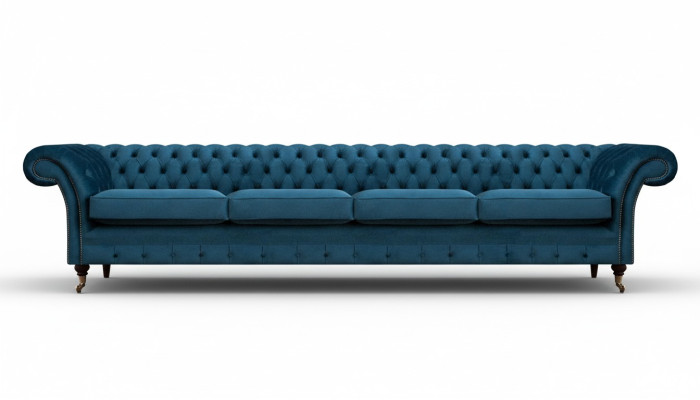 Living room Chesterfield furnishing upholstered furniture sofa couch four-seater new