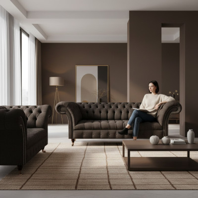 Designer complete luxury sofas upholstered couch designer complete Chesterfield