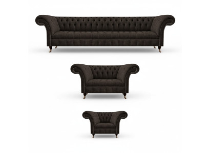 Complete living room set 3-piece sofa suite designer luxury upholstered furniture