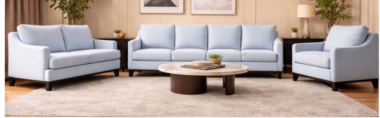 White luxury sofa set 3-piece complete sofas furnishing armchair living room