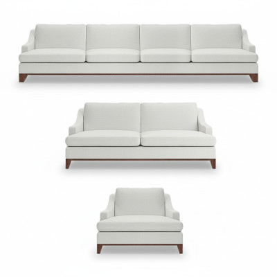 White luxury sofa set 3-piece complete sofas furnishing armchair living room