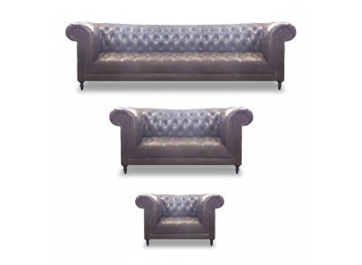 Chesterfield Luxury Complete 3-Piece Living Room Sofa Set Upholstered Furniture 4+2+1
