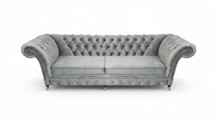 Upholstered furniture gray sofa two-seater couch designer living room furniture Chesterfield