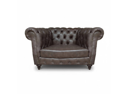 Armchair Living Room Brown Furniture Couch Upholstered Furniture Leather Seat Chesterfield