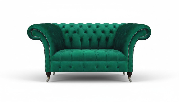 Chesterfield Sofa Two-Seater Couch Green Furniture Living Room Upholstered Sofa