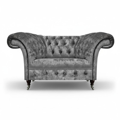 New grey armchair luxury textile upholstered furniture modern chesterfield seat living room