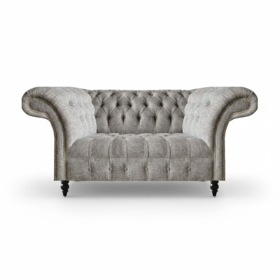 Design sofa couch two-seater gray seating furniture living room furnishing Chesterfield