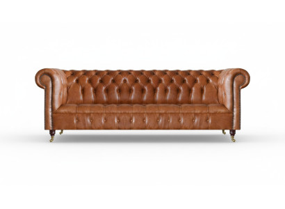 Living room four-seater Chesterfield designer couches luxury leather sofas